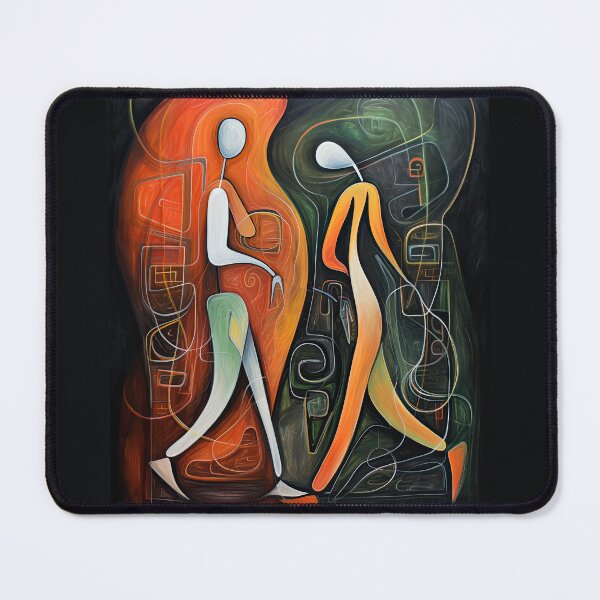 Item preview, Abstract Painting of an Active Couple on a Dark Background  designed and sold by MaryFiore.
