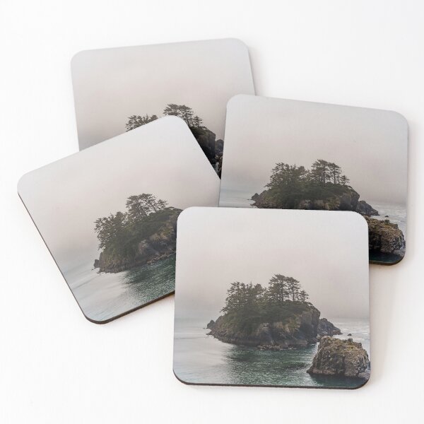 Item preview, A small island in the foggy Pacific - photo designed and sold by CineWanderlust.