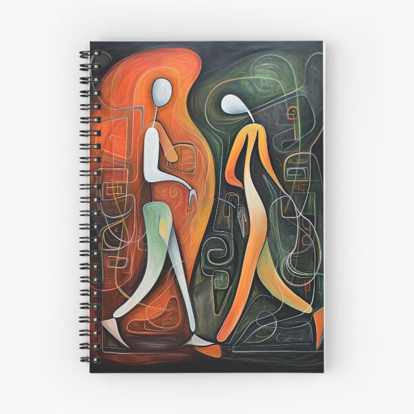 Item preview, Abstract Painting of an Active Couple on a Dark Background  designed and sold by MaryFiore.