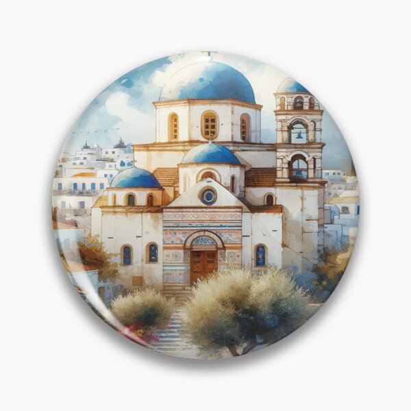 Item preview, Tranquil Greek Church Art designed and sold by glowarya.