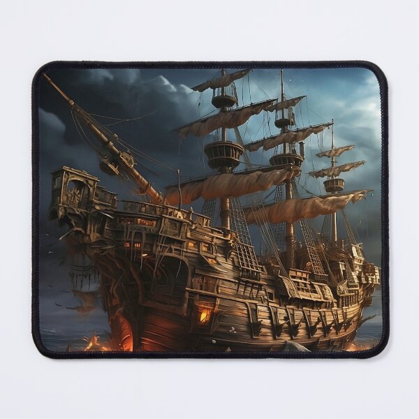 Item preview, Pirate Ship - Calm Shores at Midnight - Digital Art designed and sold by SnoopyTF.