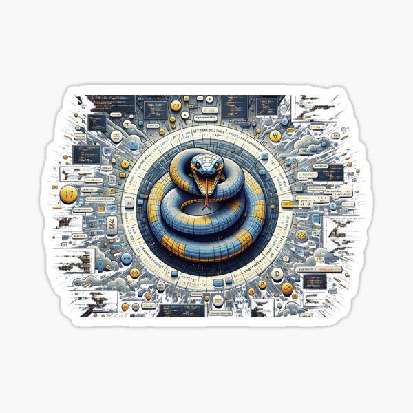 Python Enigma: Abstract Expressions of Code Sticker