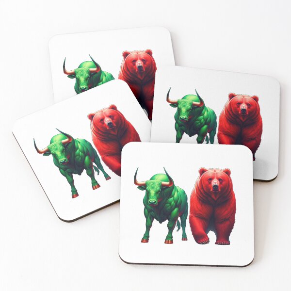 Item preview, Green Bull and Red Bear Representing Financial Markets designed and sold by kylmllr101684.