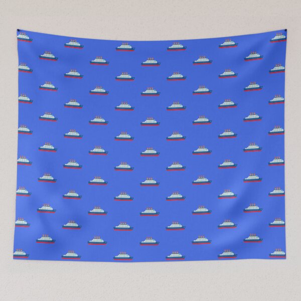 Item preview, ferry boat scrub cap pattern, Cruise Ship Illustration designed and sold by asbno19.