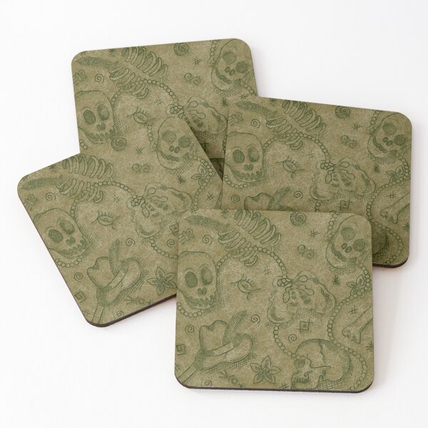 Item preview, Day of the Dead skulls and bones brass designed and sold by Sharilea.
