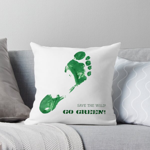 Item preview, Green Painted Foot Imprint with Ecological Slogan designed and sold by amovitania.