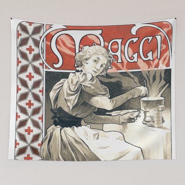 Item preview, Poster for Instant soup Brand, by Alphonse Mucha. HIGH DEFINITION designed and sold by MINDTHECHERRY.