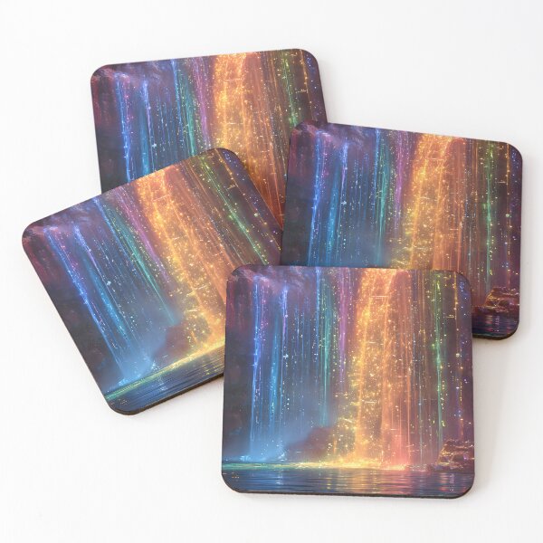 Item preview, Cascading Radiance: Holographic Waterfall Wonder designed and sold by AI-Only Creations.