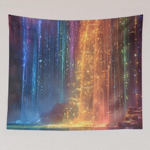 Item preview, Cascading Radiance: Holographic Waterfall Wonder designed and sold by AI-Only Creations.