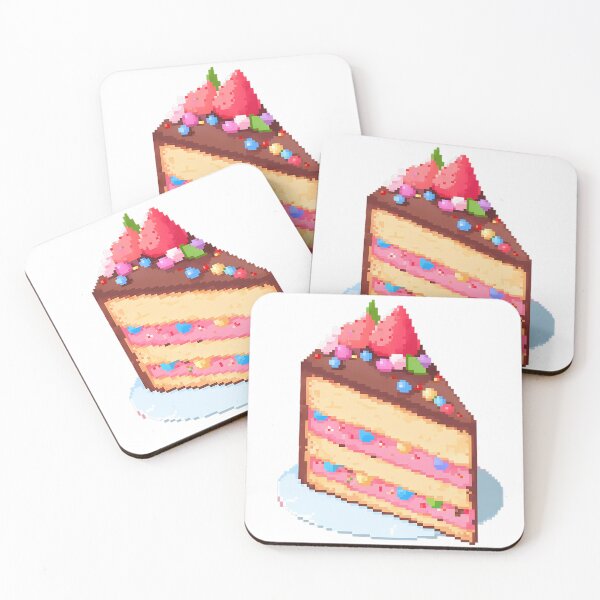 Item preview, Dark Chocolate Berry cake slice- Pixel art designed and sold by octoboobs.