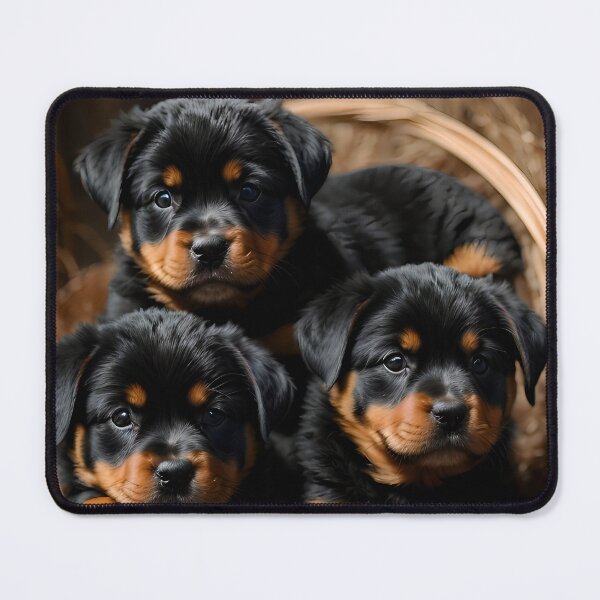 Item preview, Rottweiler puppies in a basket designed and sold by Proren.