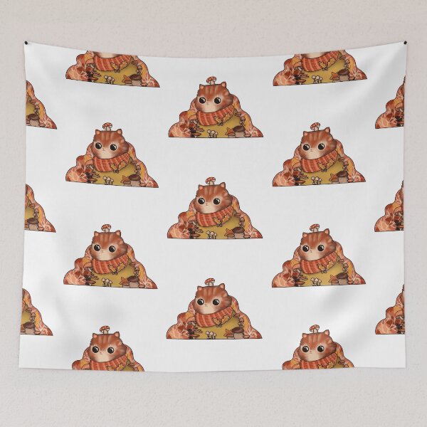 Item preview, Autumn cat in forest with mushrooms designed and sold by BarbaraMT.