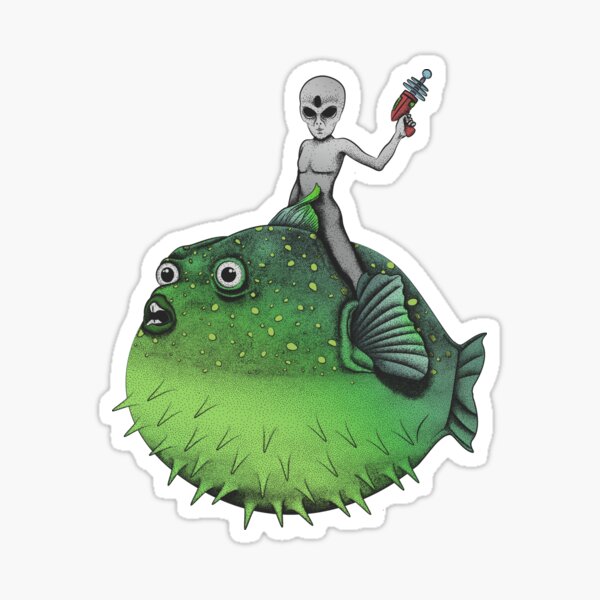 Item preview, Alien riding a fish designed and sold by xxDAMNxx.