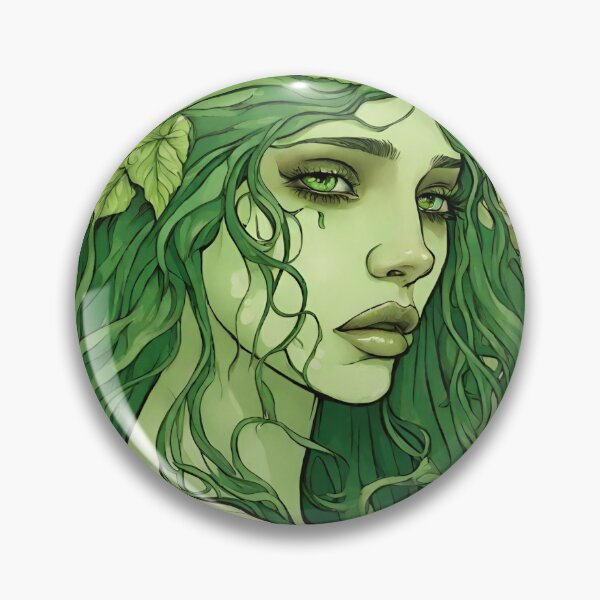 Artikelvorschau, Weinende traurige grüne Frauengöttin im Jugendstil entworfen und verkauft von GoddessNouveau.