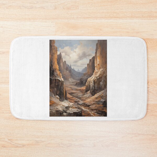 Item preview, A rocky gorge with a river, vintage oil painting designed and sold by CreativeSparkzz.