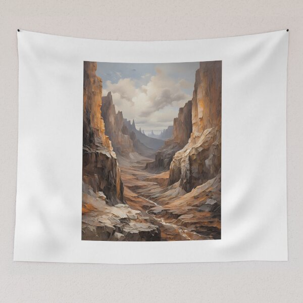Item preview, A rocky gorge with a river, vintage oil painting designed and sold by CreativeSparkzz.