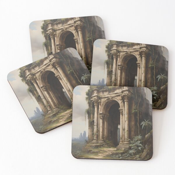 Item preview, Ancient ruins in the jungle, vintage oil painting designed and sold by CreativeSparkzz.