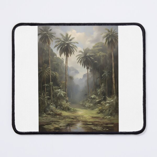 Item preview, A subtropical rainforest with beautiful trees, vintage oil painting designed and sold by CreativeSparkzz.