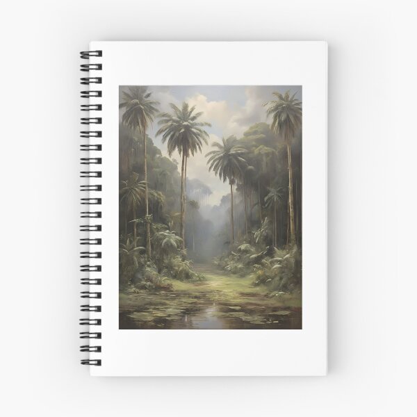 Item preview, A subtropical rainforest with beautiful trees, vintage oil painting designed and sold by CreativeSparkzz.