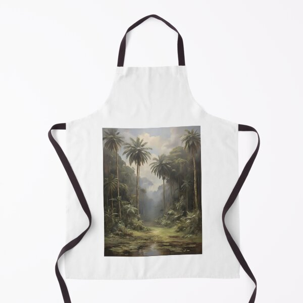 Item preview, A subtropical rainforest with beautiful trees, vintage oil painting designed and sold by CreativeSparkzz.