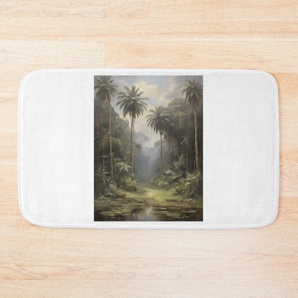 Item preview, A subtropical rainforest with beautiful trees, vintage oil painting designed and sold by CreativeSparkzz.