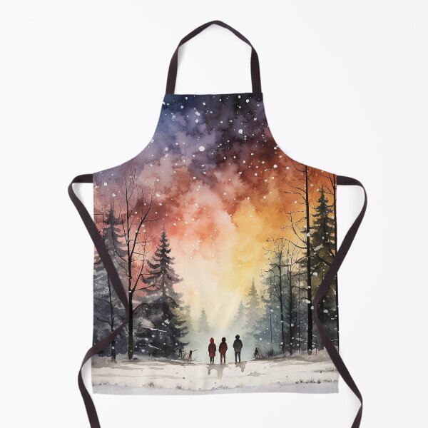 Item preview, Snowy Fellowship - Kids Standing Together In a Snowy Field - Winter Art - Watercolor Art designed and sold by CastleBySea.
