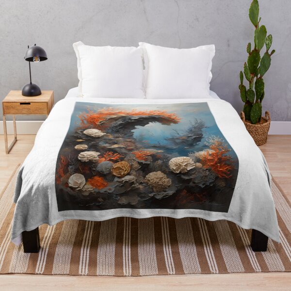 Item preview, Fish swimming in a coral reef, vintage oil painting designed and sold by CreativeSparkzz.