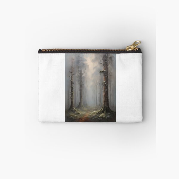 Item preview, A mystical forest in the fog, vintage oil painting designed and sold by CreativeSparkzz.