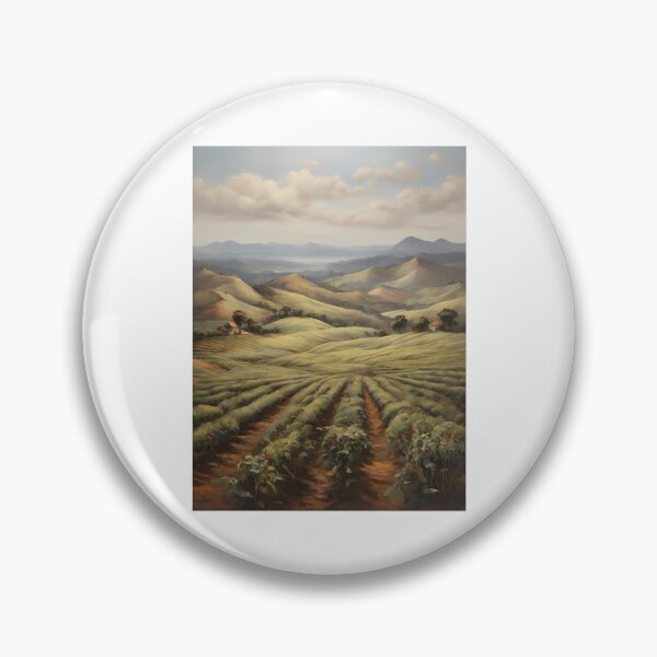 Item preview, A large tea plantation at sunrise, vintage oil painting designed and sold by CreativeSparkzz.