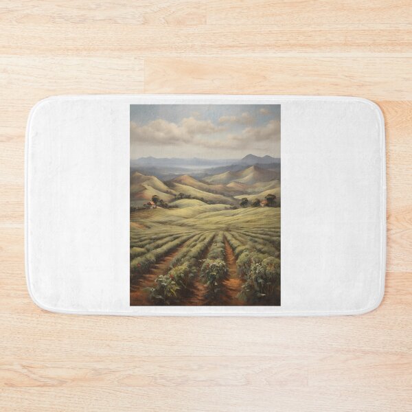 Item preview, A large tea plantation at sunrise, vintage oil painting designed and sold by CreativeSparkzz.