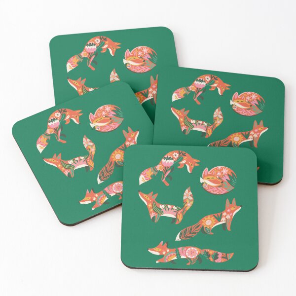 Item preview, Foxes treasures on green designed and sold by PenguinHouse.
