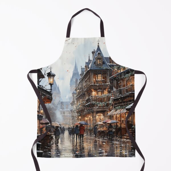Item preview, Holiday Hustle - People Shopping At a Festive Christmas Market - Winter Art - Watercolor Art designed and sold by CastleBySea.