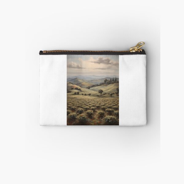 Item preview, A large tea plantation at sunrise, vintage oil painting designed and sold by CreativeSparkzz.