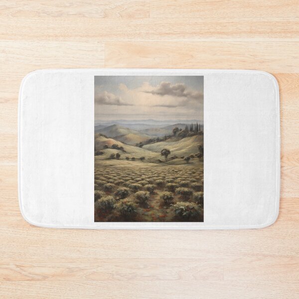 Item preview, A large tea plantation at sunrise, vintage oil painting designed and sold by CreativeSparkzz.