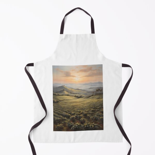 Item preview, A large tea plantation at sunrise, vintage oil painting designed and sold by CreativeSparkzz.