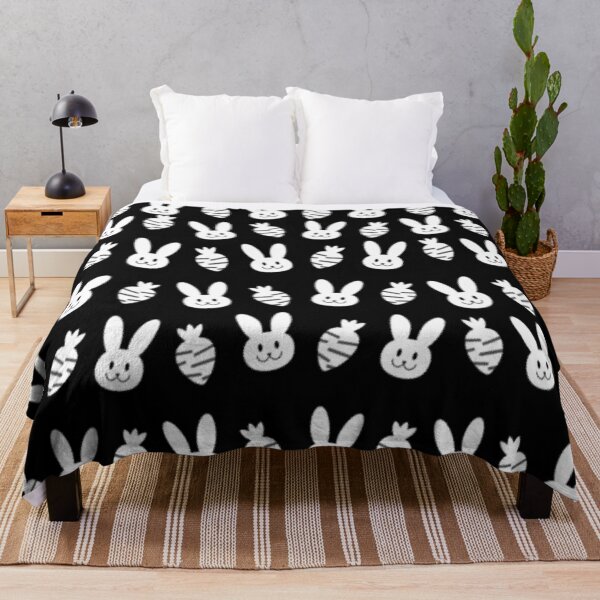 Item preview, Black and White Bunnies and Carrots Black designed and sold by ArashiiGames.
