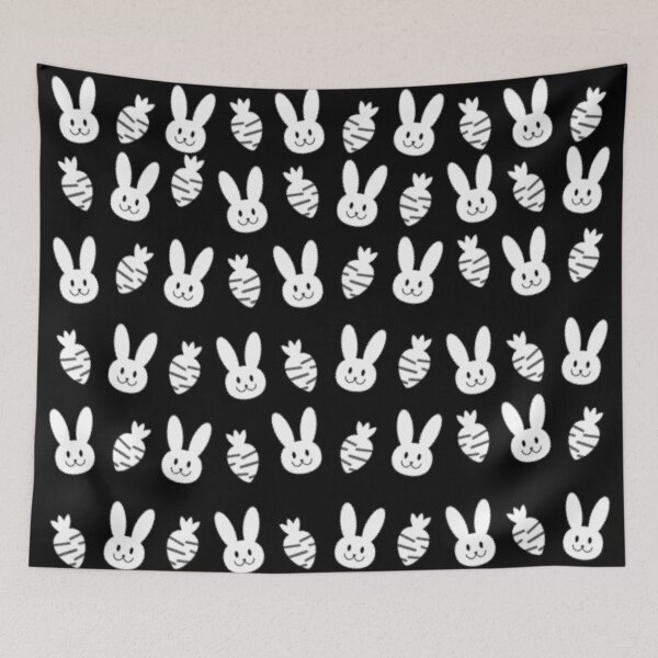 Item preview, Black and White Bunnies and Carrots Black designed and sold by ArashiiGames.
