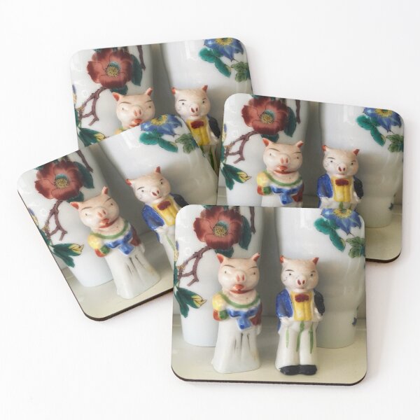 Item preview, Vintage Porcelain Pigs Salt and Pepper Shakers - “I Do” designed and sold by Nikki Fortuin Arts & Crafts.