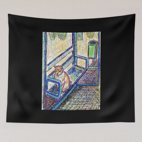 Item preview, The cat waiting at the bus stop designed and sold by SHARON NAKAR.