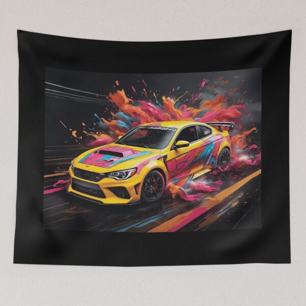 Item preview, Dynamic Drift Cars Illustration - Yasid Oozeear Style Racing Artwork designed and sold by CAR LIFESTYLE  MAG.