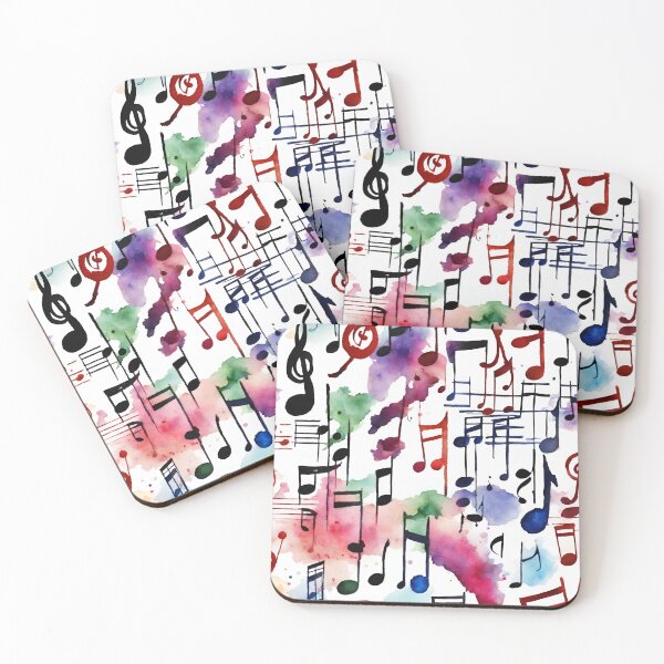 Item preview, Notes and clefs in wild watercolor. designed and sold by kreativeadern.