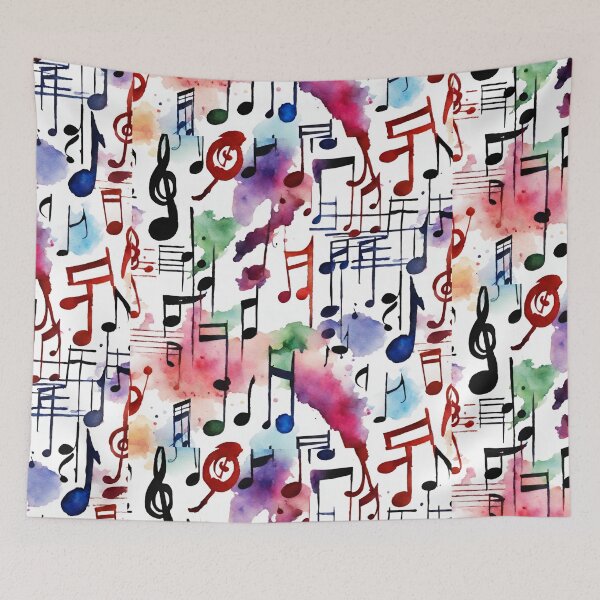 Item preview, Notes and clefs in wild watercolor. designed and sold by kreativeadern.
