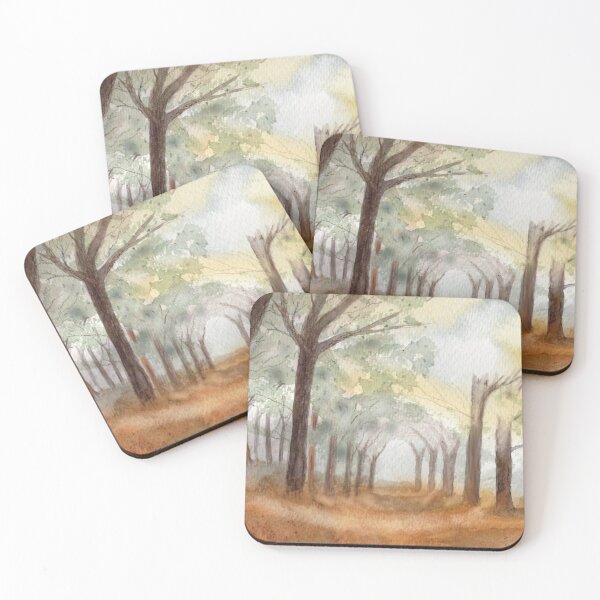 Item preview, Autumn walk in the woods as the sunlight breaks through the trees creating an ethereal glow on the path. designed and sold by Liz Loasby.