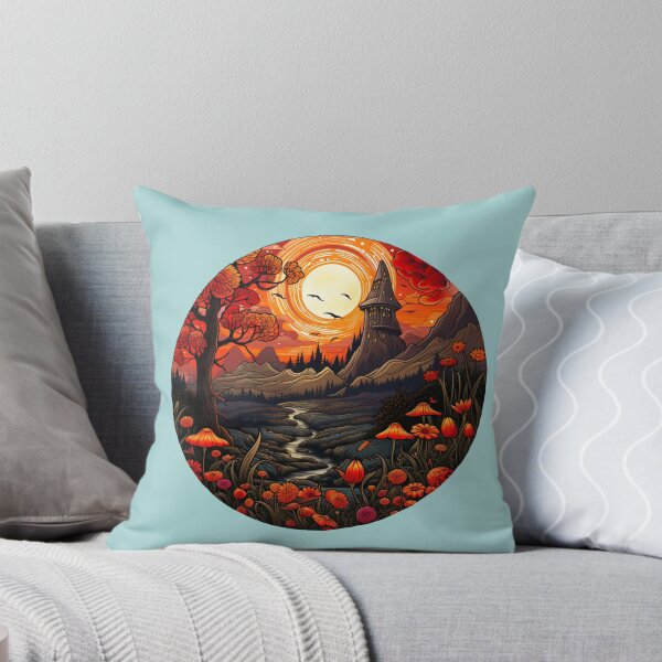 Item preview, Autumn Castle Tower Spooky Witchery Landscape  designed and sold by FoxTreeDesign.