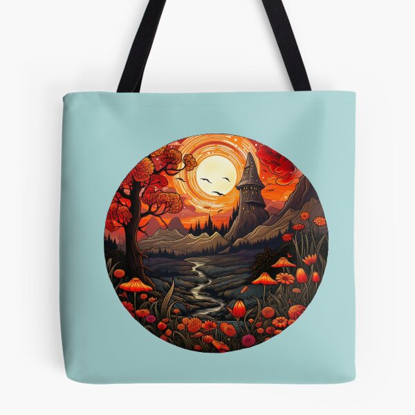Item preview, Autumn Castle Tower Spooky Witchery Landscape  designed and sold by FoxTreeDesign.