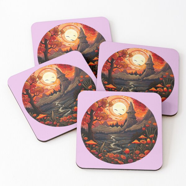 Item preview, Autumn Castle Tower Spooky Witchery Landscape  designed and sold by FoxTreeDesign.