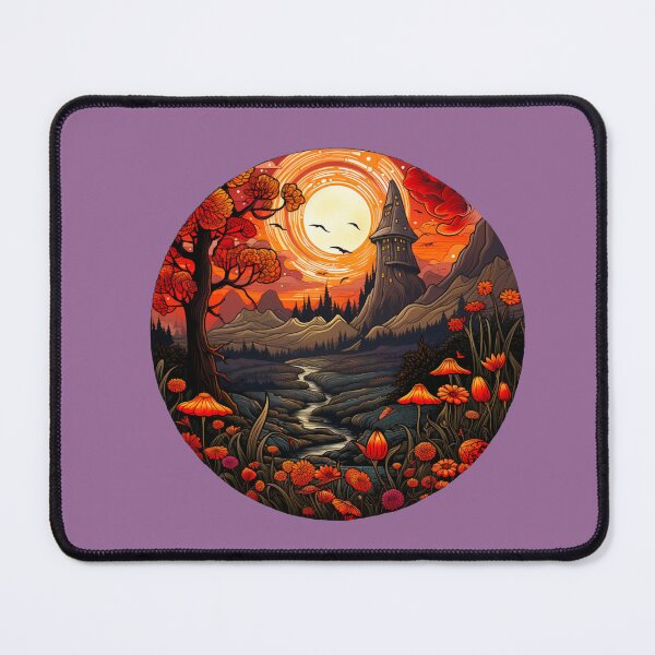 Item preview, Autumn Castle Tower Spooky Witchery Landscape  designed and sold by FoxTreeDesign.