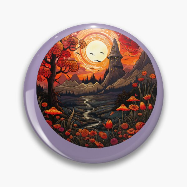 Item preview, Autumn Castle Tower Spooky Witchery Landscape  designed and sold by FoxTreeDesign.