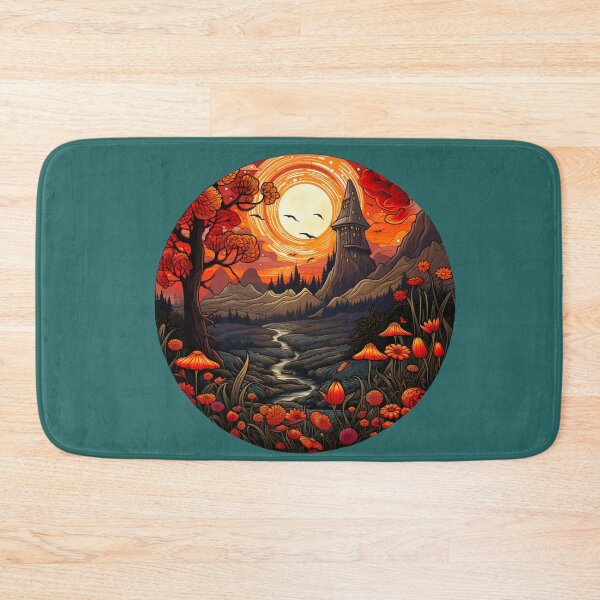 Item preview, Autumn Castle Tower Spooky Witchery Landscape  designed and sold by FoxTreeDesign.