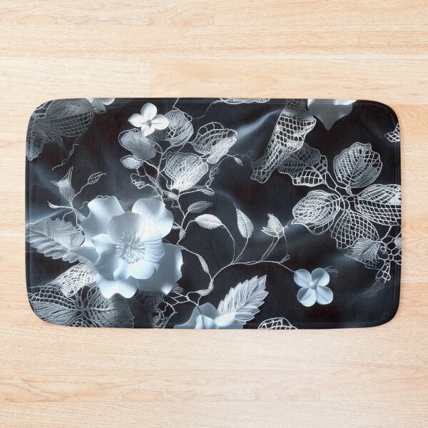Item preview, Black fabric texture with white lace designed and sold by Fantasyplus.